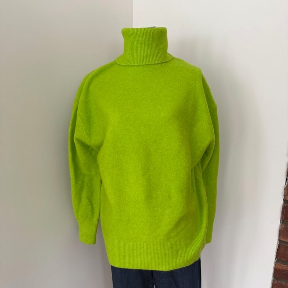 Zara Lime Green Turtleneck Sweater
